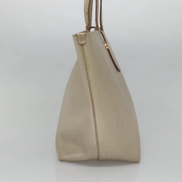 Salvatore Ferragamo Gancini Tote Bag Leather Gold Auth - Picture 10 of 16